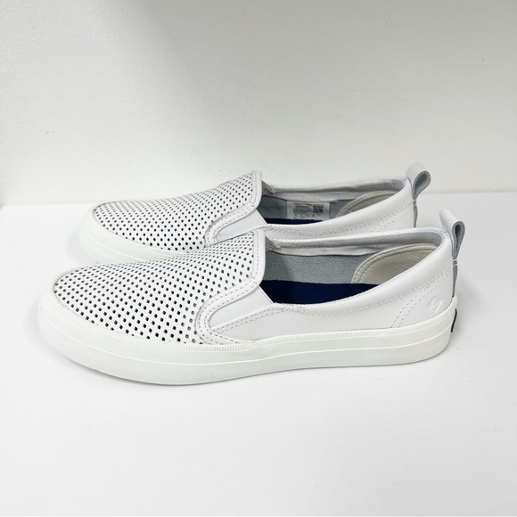 Sperry Shoes - Sperry Perforated Leather Sneakers Crest Twin Gore White 7